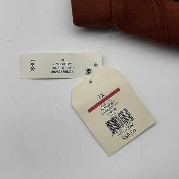 Wonderly Plus Size 1X Dark Russet Faux Sueded Scuba Casual Pull-On Pants NWT - Picture 9 of 10